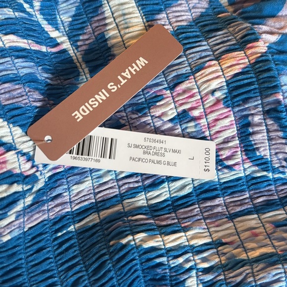 *NWT* SOFT JERSEY - Smocked Flutter Sleeve Maxi Bra Dress - Picture 5 of 5